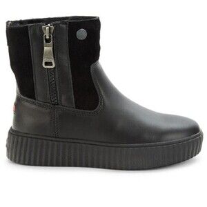 PAJAR Caline Platform Waterproof Leather Booties in Black 39